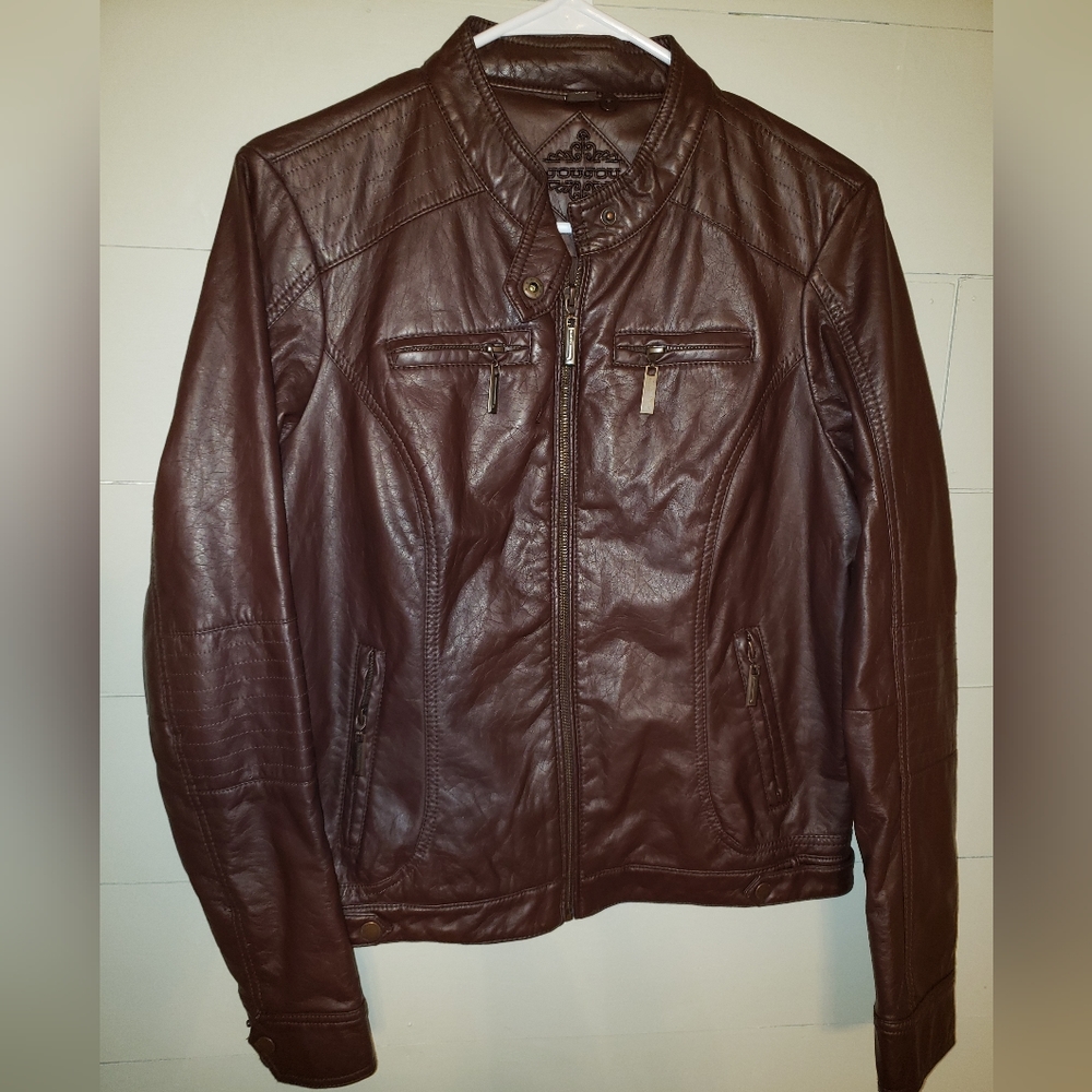 Burgundy leather jacket